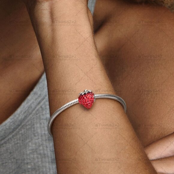 Pandora Seeded Strawberry Fruit Charm|Pendant - Picture 2 of 2
